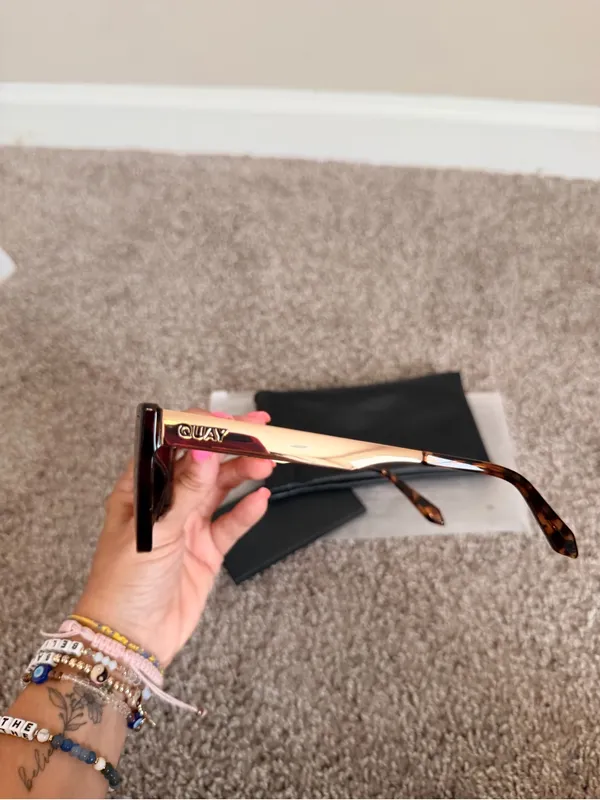 NIB QUAY Call The Shots Remixed Cat eye Sunglasses 43mm with brown lens - Image 8