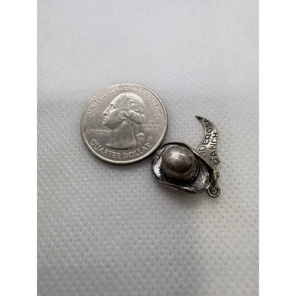 Vintage Sterling Silver Ponderosa Ranch Cowboy Hat Charm Bonanza Western 3.07g - Image 8