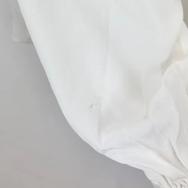 Madewell Shirred Long Sleeve Top Blouse Silk Lightweight Winter White Medium NWT - Image 16