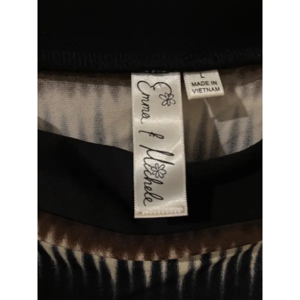 Emma & Michele Aztec‎ Print Dress Long Sleeve Casual Brown Black Size L - Image 3