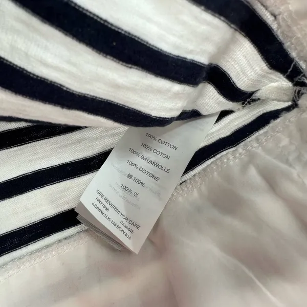 J. Crew size small black and white striped short sleeve blouse top shirt cotton‎ - Image 6