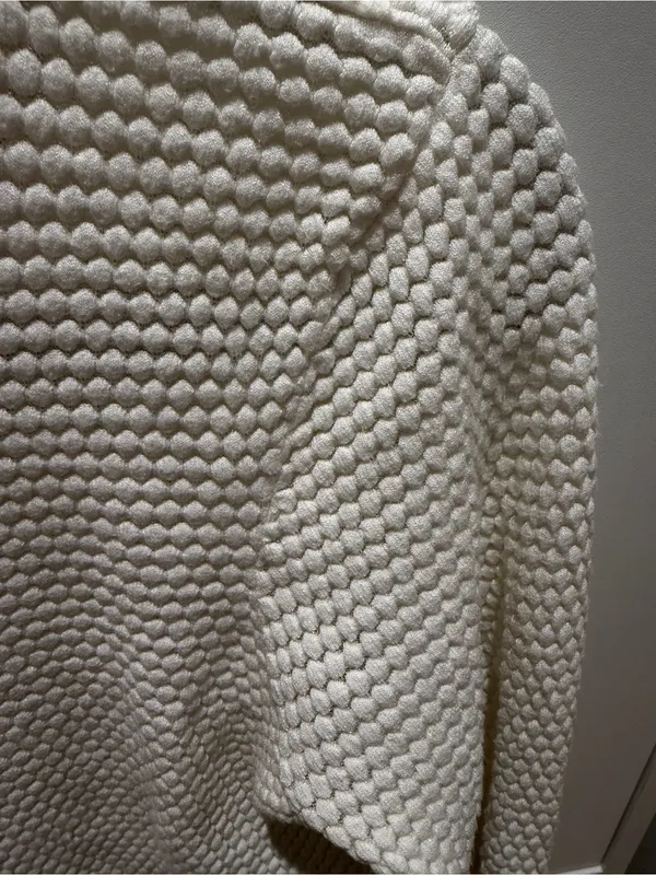 Milly Ivory Textured Crewneck Sweater - Image 4