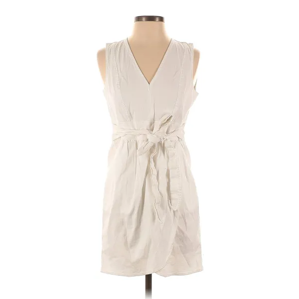 Marissa Webb Collective White Belted Tie Waist Wrap Skirt Dress Women's Size S - Image 9