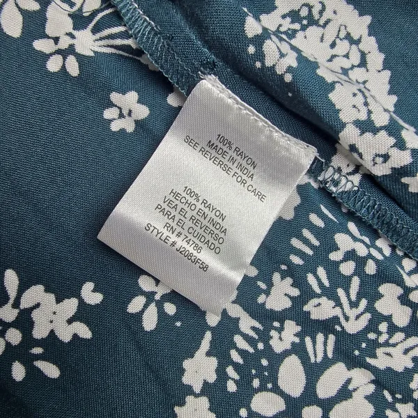 Patrons of Peace‎ Teal Paisley Faux Wrap Maxi Dress Short Sleeve Small J2083F58 - Image 5
