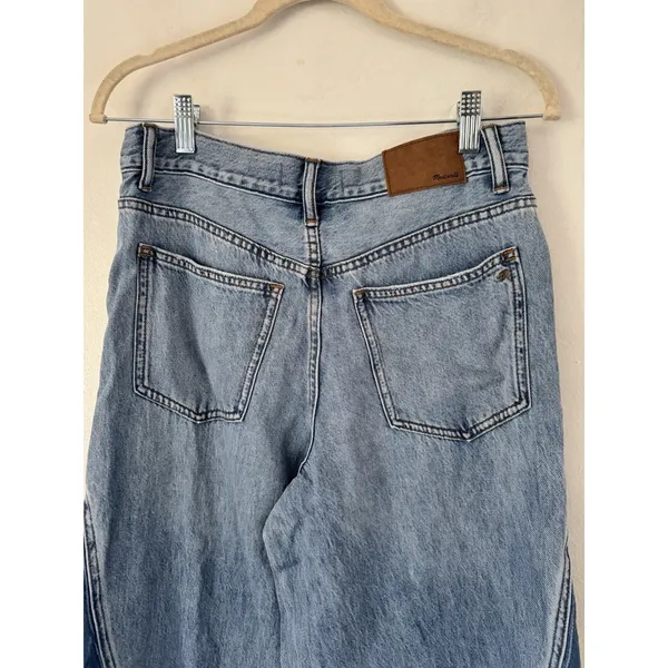 NWD Madewell Wide Sweep Jeans Parson Wash Airy Denim Size 25 Wide Leg Two Tone - Image 8