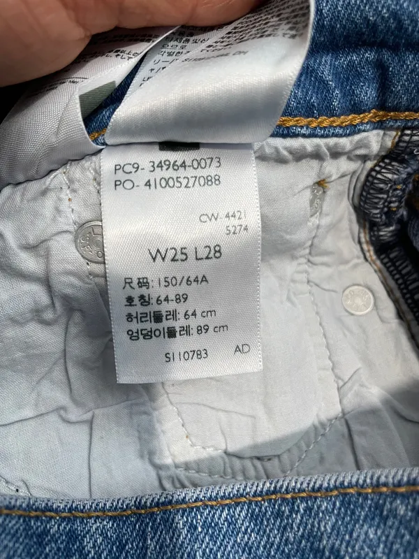Levi's Straight Leg Blue Denim Jeans, Size 25x28 - Image 6