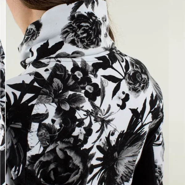Lululemon Calm & Cozy Jacket Brisk Bloom Black White / White / Black Size 8 - Image 6