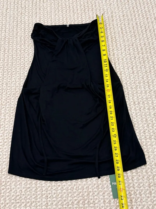 HALARA Halter Tie Back Mini Resort Dress with Pockets size Medium black NEW - Image 6