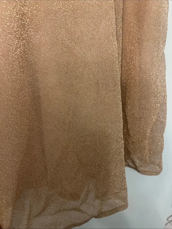 Sparkle Slip Dress in Champagne Rose Gold Small - Image 3
