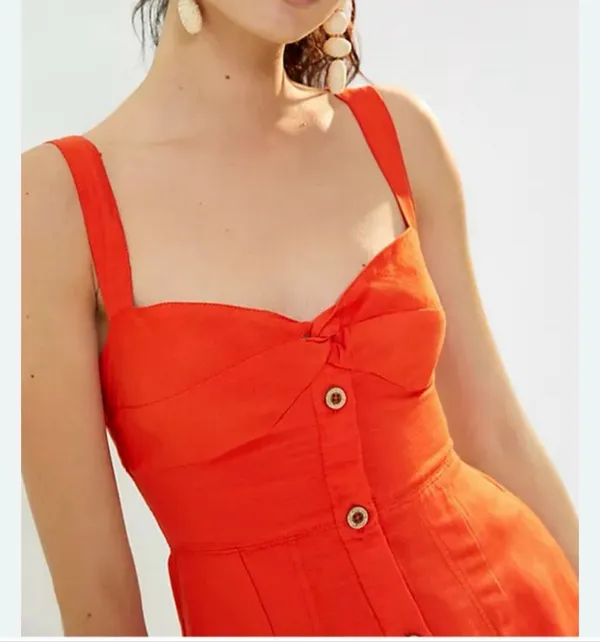 Maeve Anthropologie nwt Tangerine twist front mono dress size XS - Image 2
