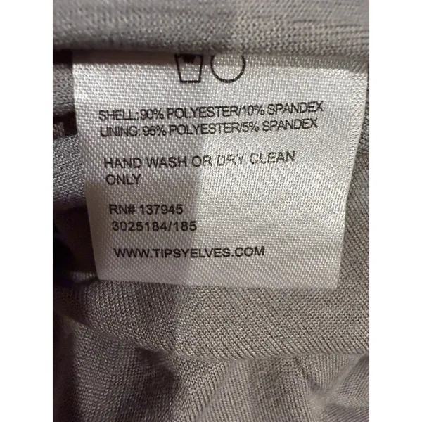 Tipsy Elves Lined Silver Sequin Mini Skirt Holiday Elastic Zipper Waist Size L - Image 4