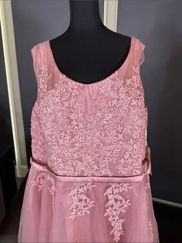 Women’s Pink Lace Short Tulle Prom Party Homecoming Dress Corset Back 24W **READ - Image 2