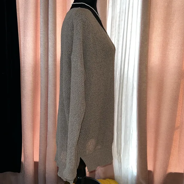 Listicle Size M Beige Loose Knit Oversized Sweater - Image 4