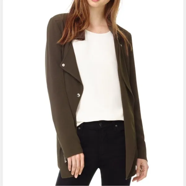 Aritzia Wilfred Mayet Crepe Jacket in Olive Green Size XXXS - Image 2