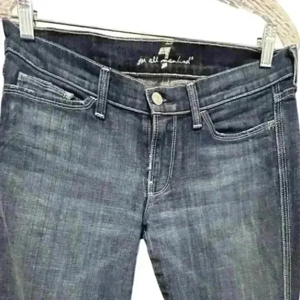 7 For All Mankind Women's Bootcut‎ Jeans Size 28 Dark Blue Stretch Denim - Image 9