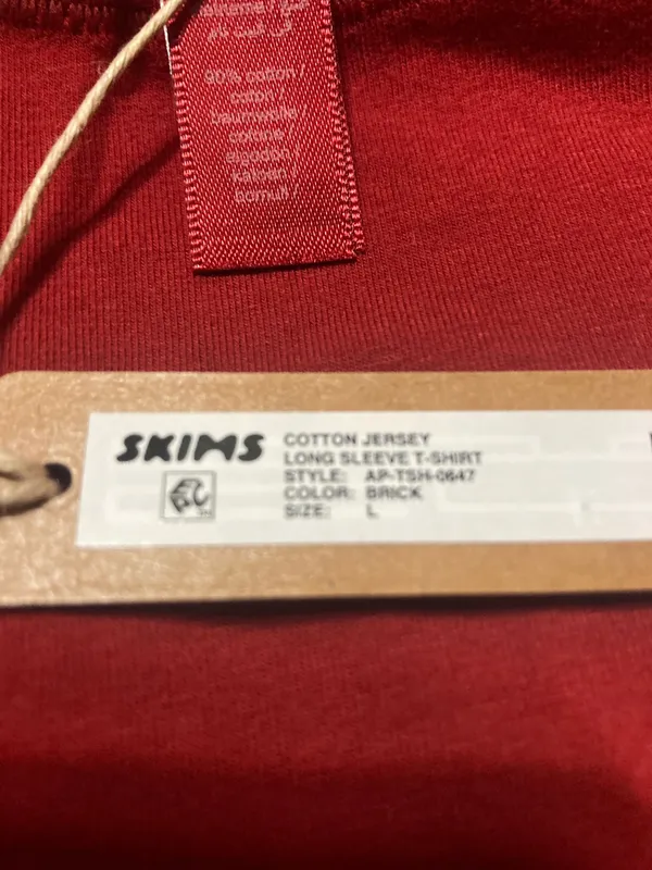 SKIMS Cotton Jersey Long Sleeve T-Shirt L - Image 4