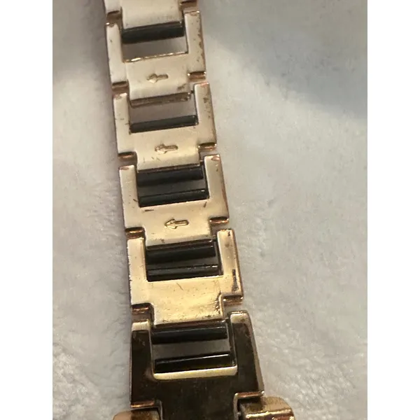 Gold Tone and Black‎ Bracelet Women's Fashion Watch Stainless Steel Back - Image 2
