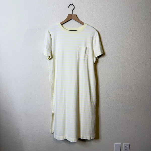 Haven Well Within Yellow Stripe Organic Cotton Stripe T Shirt Dress Size XL‎ - Image 3