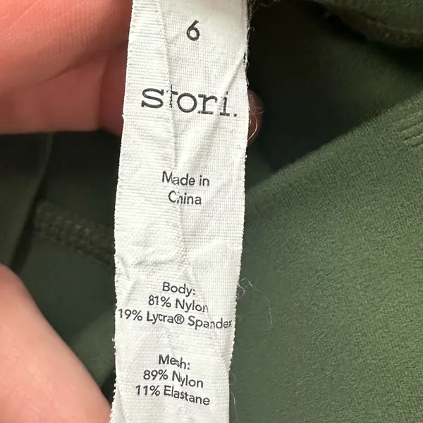 stori Green Full Length Workout Leggings Size 6 - Image 6
