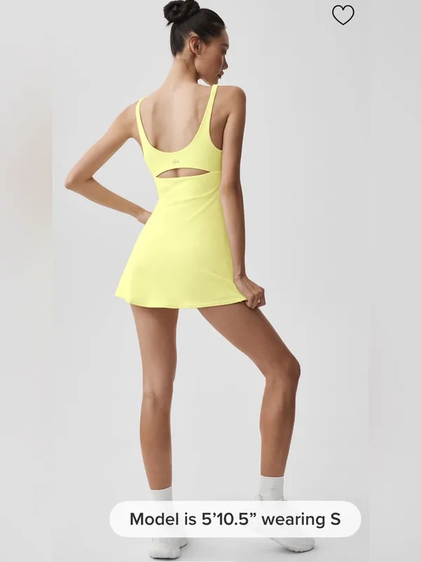 Alo Yoga NWT Slice Tennis in Sunshine Yellow Shorts Underneath Size XS - Image 2