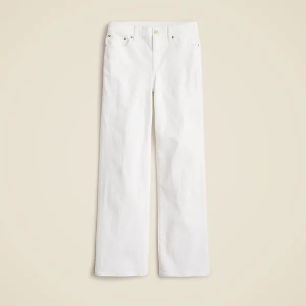 NWT!! J. CREW Lower Rise‎ Full Length Slim Wide Jeans Solid White Retro Size 24 - Image 11