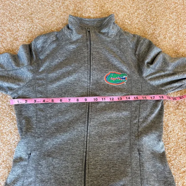 E5 Florida Gators Women Full Zip Jacket Gray Heathered Mock Neck Medium Collage - Image 7