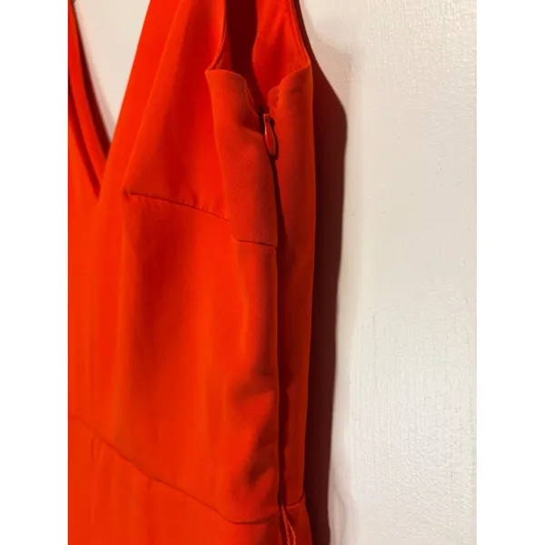 Sam Edelman Wide Leg Cropped Sleeveless Coral Red Jumpsuit Size 10 *no belt* - Image 5