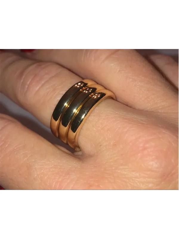 Size 7 Jasmine Lane Gold Tone Ring Triple Stack Set - Image 7