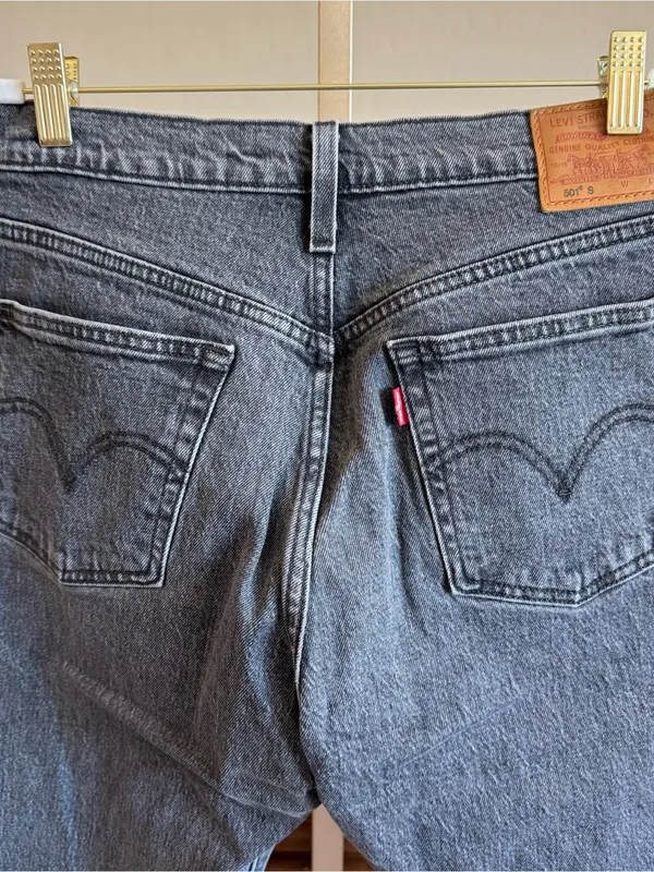Levi’s Premium 501 Skinny Jeans Gray Black Wash W28 L28 - Image 12