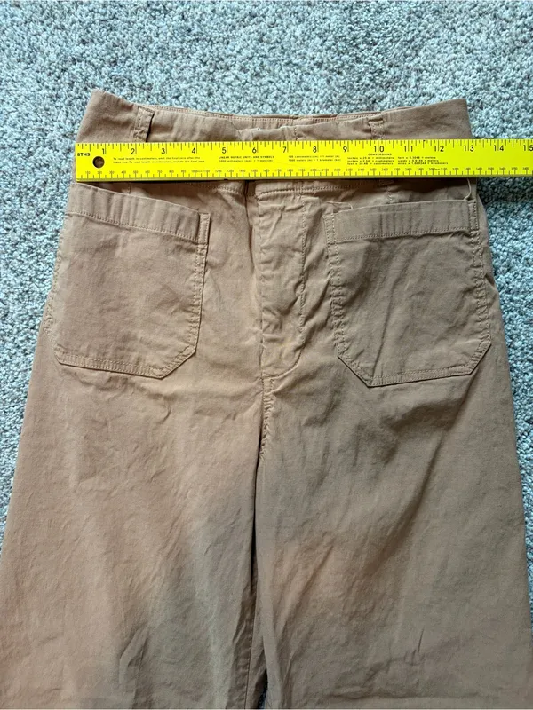 Maeve Colette Linen Blend Wide Leg Full Length Pants Camel High Rise Size 28 - Image 9