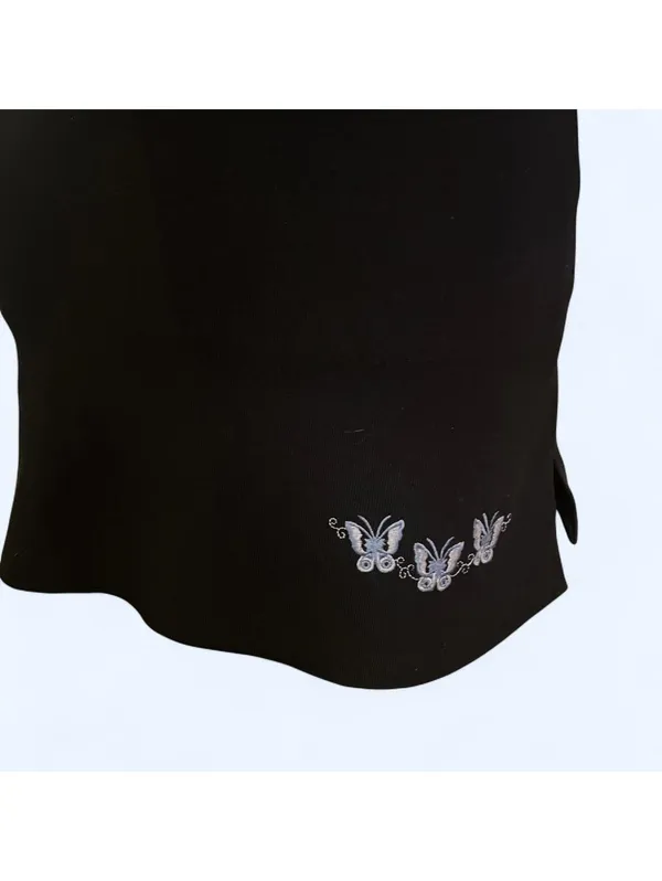 Vintage Y2K Rave City black coquette butterfly mini skirt Size Medium 🖤 - Image 3