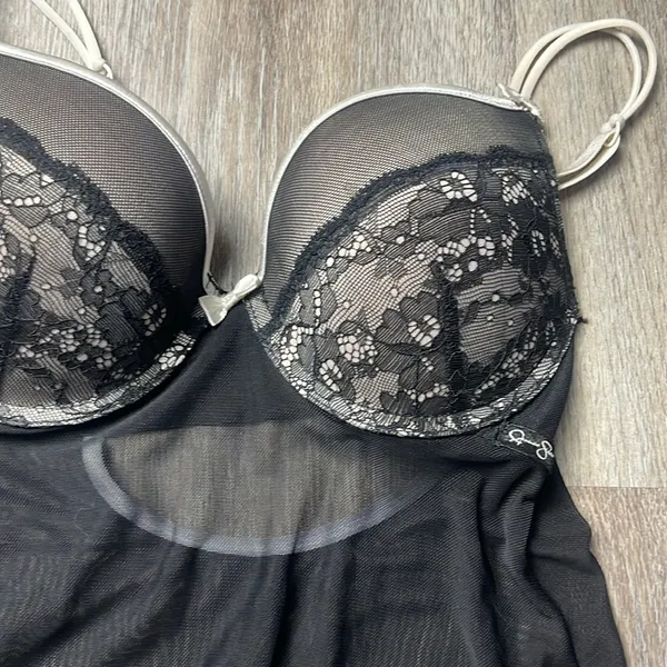 Jessica Simpson Black Lace Sheer Babydoll Lingerie - Image 7