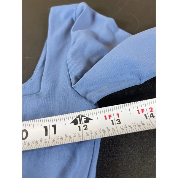 Babaton Aritzia Contour Bodysuit Blue Square Neck Long Sleeve Fitted S - Image 12