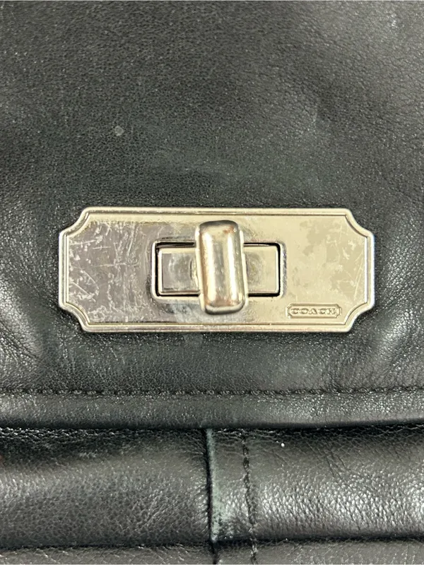 Coach Chelsea Convertible Crossbody Shoulder Bag Turnlock Flap Black F17825 - Image 9