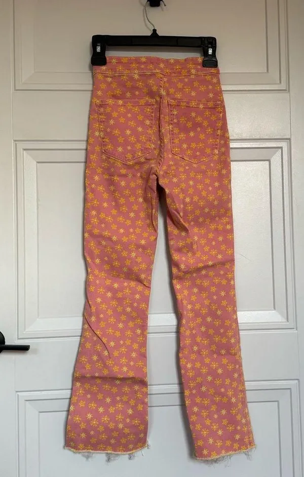 ZARA High Waisted Floral Jeans - Image 2