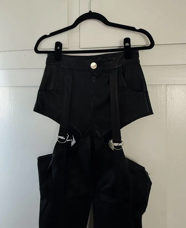 Nasty Gal Faux Leather High-Waist Suspenders - Image 2