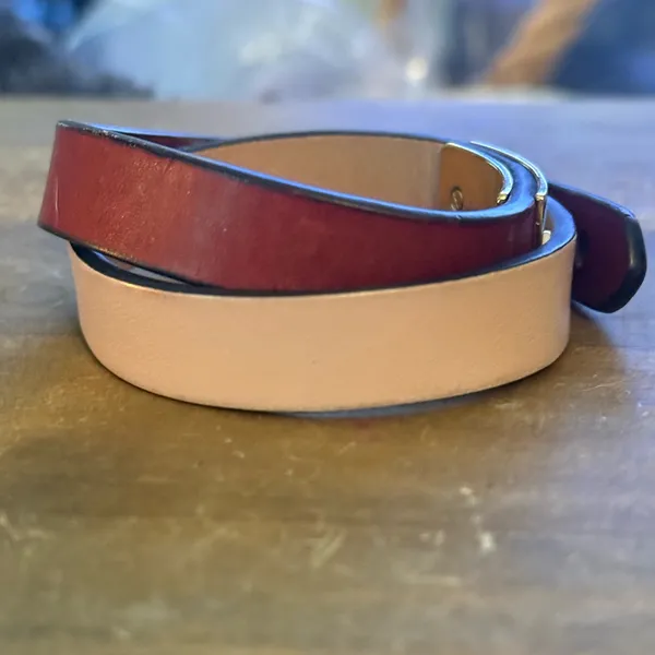 Fossil two tone leather wrap bracelet - Image 6