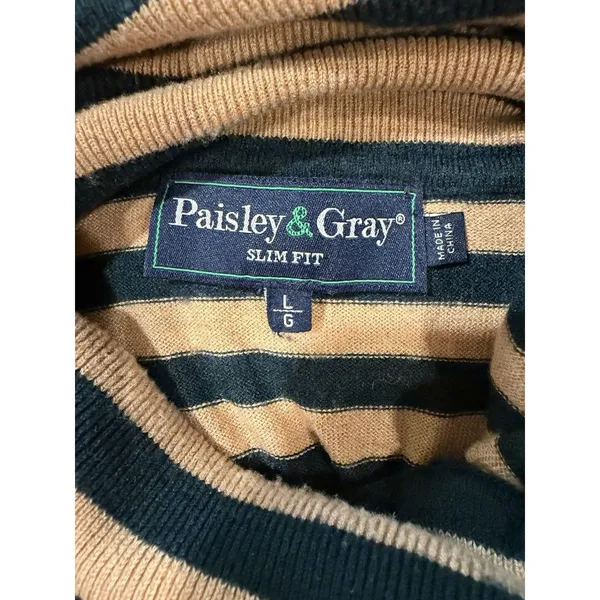 Paisley & Gray Retro Striped Wool-Blend Turtleneck Sweater Size Large - Image 5