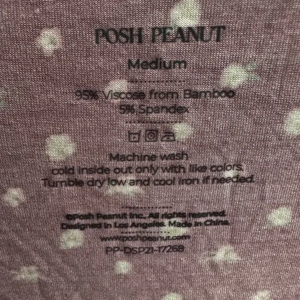 Posh Peanut Pajama Top Short Sleeve Bamboo Dainty Floral Sleep Loungewear NWT - Image 6