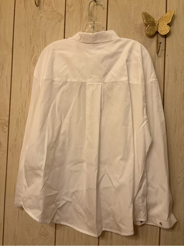 Topshop white oversized poplin button-down shirt - Image 3