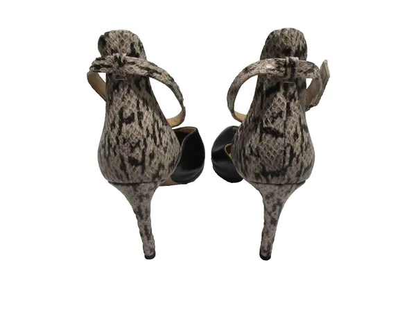 Franco Sarto Mali Snakeskin Black Heels Women’s Size 8 Ankle Strap Dress Shoes - Image 5