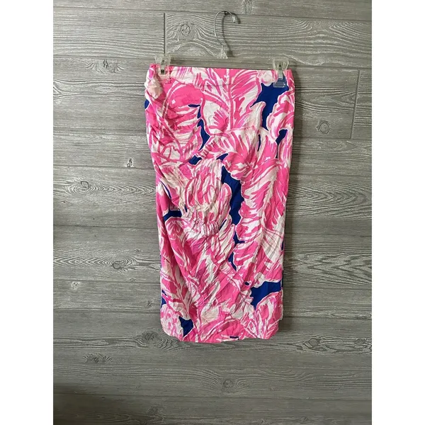 Lilly Pulitzer XS Palmer Faux Wrap‎ Skirt Beach Bliss Tiki Pink - Image 3