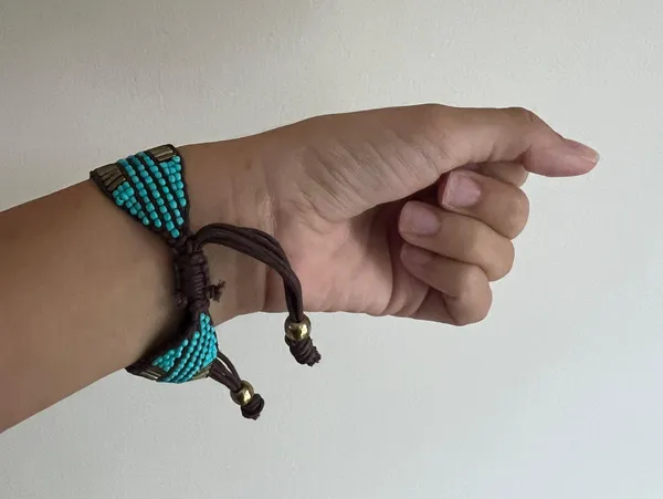 Teal Beaded Bracelet Blue - Image 5