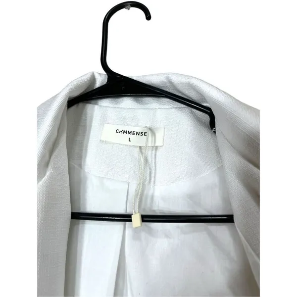 Commense White Sleeveless‎ Vest Blazer Size L - Image 4