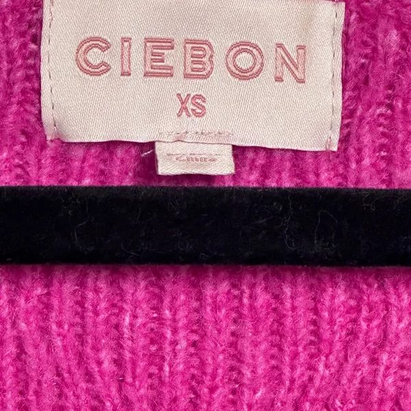 Ciebon Oversized Pink Embroidered‎ Sweater Dreamcore Cozy Preppy V Neck Size XS - Image 3