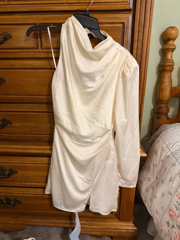 These Three Boutique Satin High Cowl Neck mini dress - Image 2