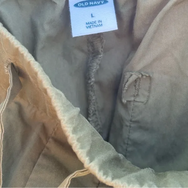 Old Navy Women’s Olive Poplin High Rise Tapered Cargo Elastic Cuff Jogger Size L - Image 5