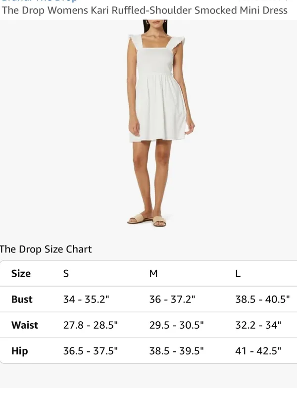 The Drop Women's Kari Ruffled-Shoulder Smocked Mini Dress White, M - Image 6