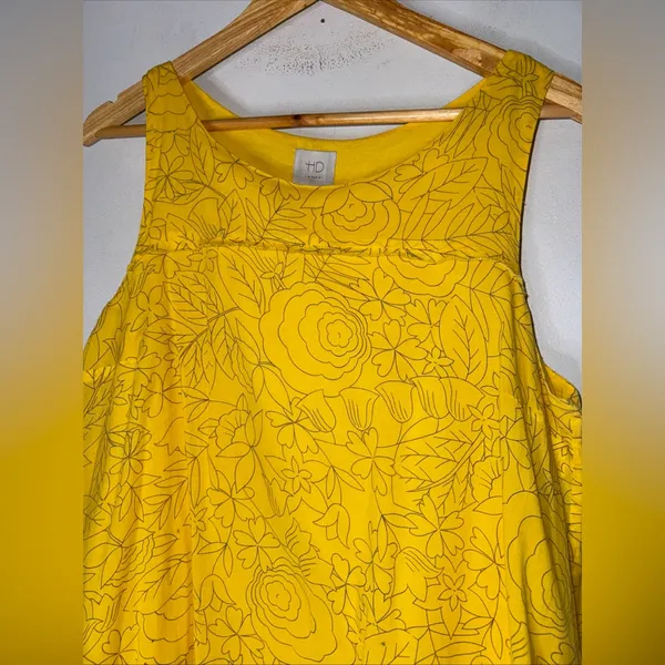 Anthropologie HD in Paris Sun Soaked Shift‎ Dress Yellow Size 10 - Image 3
