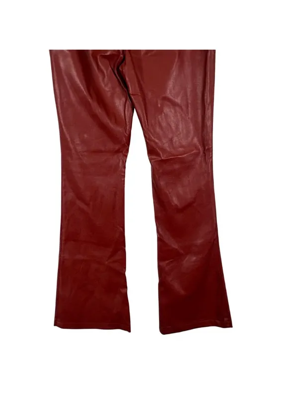 Motel Rocks Faux Leather High Waist Flare Leg Pants Size Large - Image 7